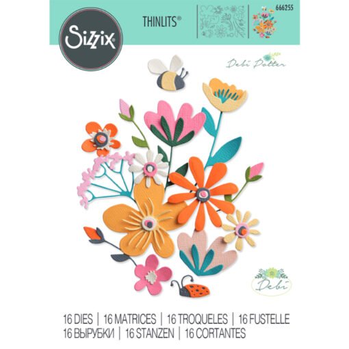 Sizzix Cortantes Thinlits by Debi Potter – Fabulous Bold Flora