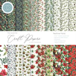 Craft Consortium Papel de Scrapbooking Festive Flora 15x15cm