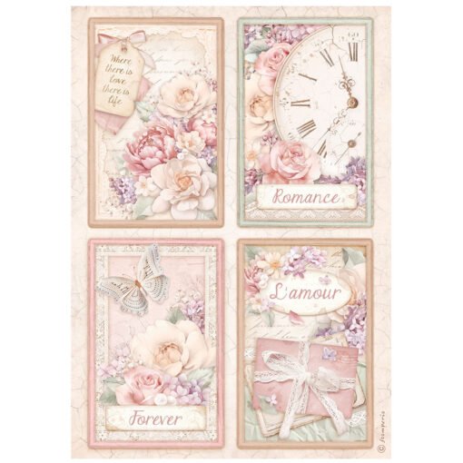 Stamperia Papel Arroz A4 Romance Forever - Cards