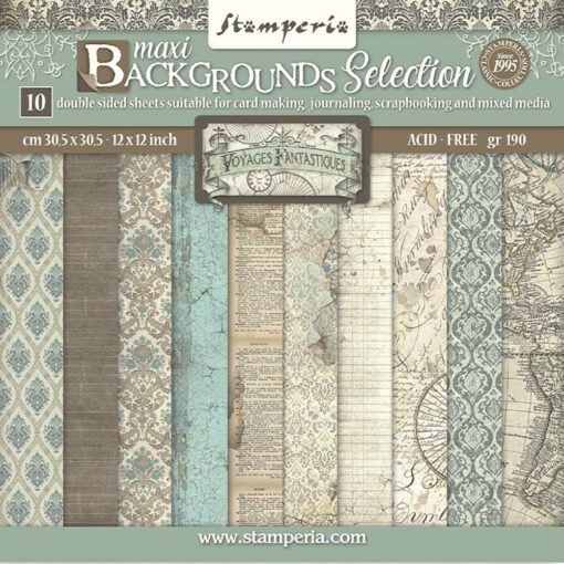 Stamperia Papel de Scrapbooking Voyages Fantastiques Backgrounds 30x30cm