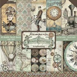 Stamperia Papel de Scrapbooking Voyages Fantastiques 30x30cm