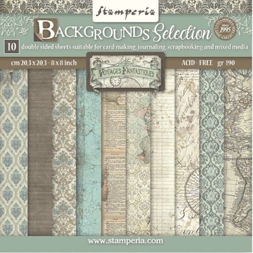 Stamperia Papel de Scrapbooking Voyages Fantastiques Backgrounds 20x20cm