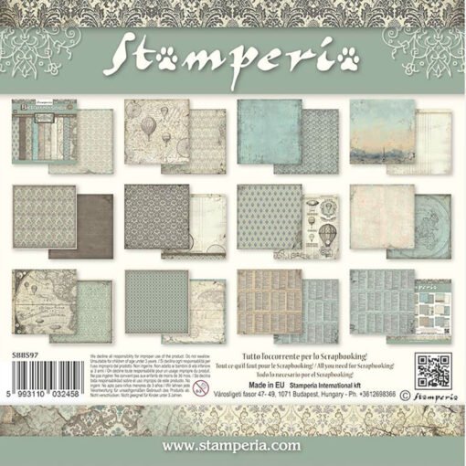 Stamperia Papel de Scrapbooking Voyages Fantastiques Backgrounds 20x20cm