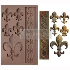 Re-Design Molde de Silicone Fleur De Lis En Or