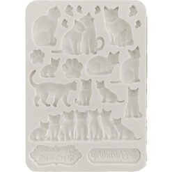 Stamperia Molde de Silicone A5 Orchids and Cats – Cats