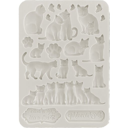 Stamperia Molde de Silicone A5 Orchids and Cats – Cats