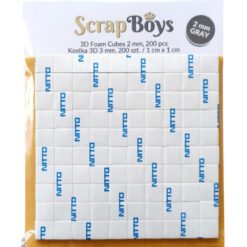 ScrapBoys Cubos Espuma Adesiva Cinza 1x1cm – 2mm Espessura