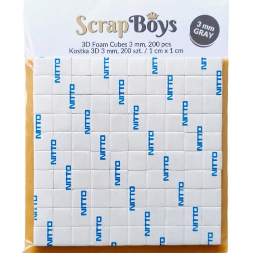 ScrapBoys Cubos Espuma Adesiva Cinza 1x1cm – 3mm Espessura