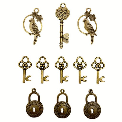 Sortido de Pingentes de Metal Bronze - 11 pcs