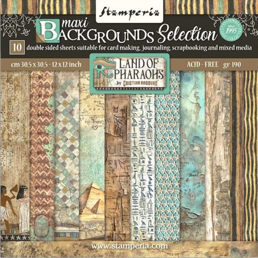 Stamperia Papel de Scrapbooking Land of Pharaohs Backgrounds 30x30cm