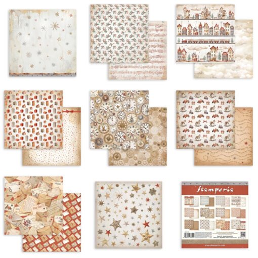 Stamperia Papel de Scrapbooking Gear up for Christmas Backgrounds 30x30cm