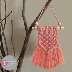 Decoração Macramé Rosa – 17cm