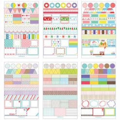 Conjunto de 6 Folhas com Adesivos de Diário