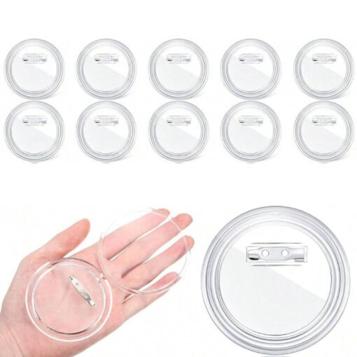 Botões Transparentes / Crachás - 10 pcs