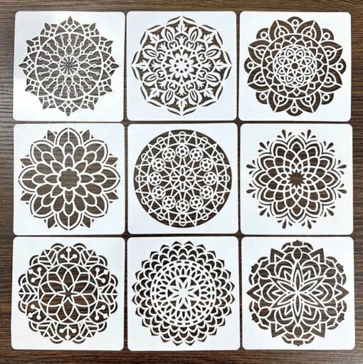 Stencils Mandalas - 9 pcs