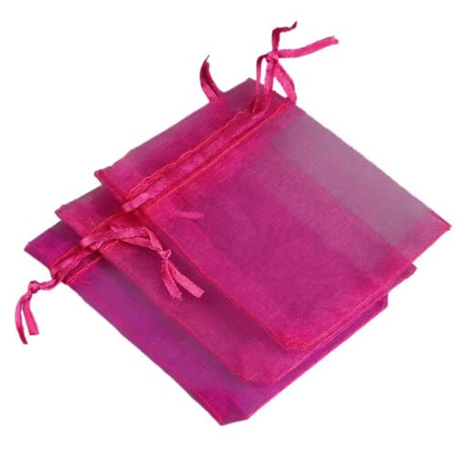 Saco de Organza Rosa Escuro 11x8cm