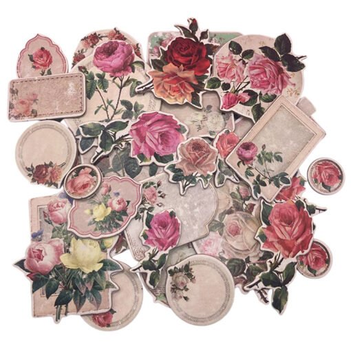 Chipboard Adesivo Vintage Roses – 32 pcs