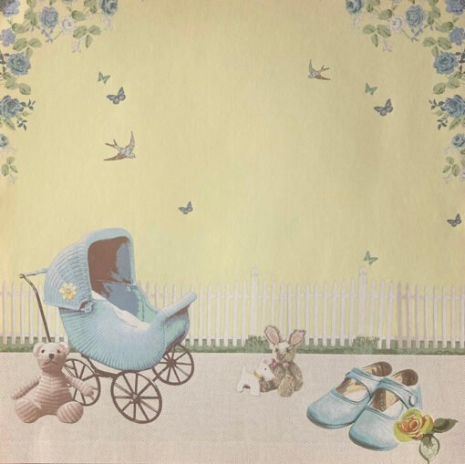 Folha de Papel de Scrapbooking It's a Boy 5 30x30cm