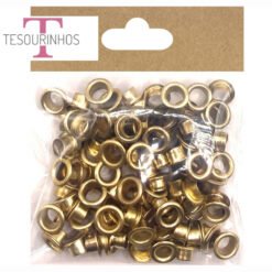Ilhós Metalizados Dourados – 100 pcs