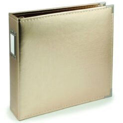 Álbum em Couro Dourado 30x30cm