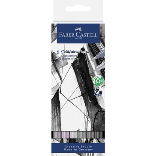 Marcadores Goldfaber Aqua Dual Shades of Grey – 6 pcs