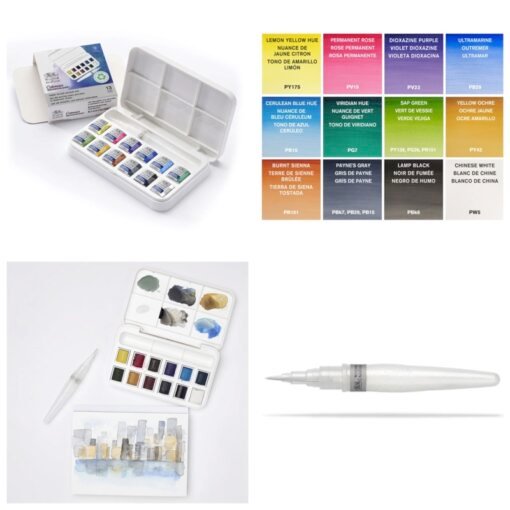 Aquarelas Cotman Set Water Brush Pocket – 13 pcs