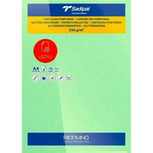 Cartolina Glitter A4 Verde 330g – 3 pcs