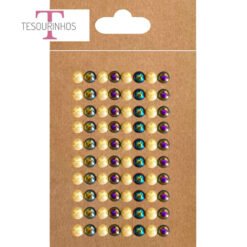Meias Pérolas Creme e Preto Iridescente 8mm – 80 pcs