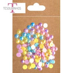 Meias Pérolas Pastel Iridescente 8mm – 118 pcs