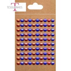Meias Pérolas Vermelho e Azul Iridescente 8mm – 100 pcs