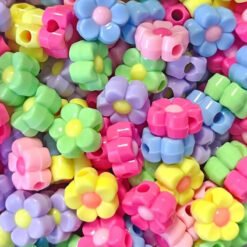 Contas Flores Coloridas 12mm – 100 pcs